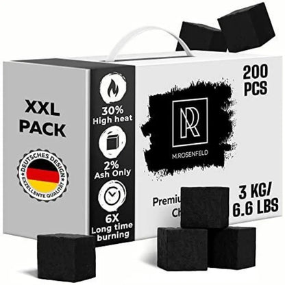 M ROSENFELD Coconut Hookah Charcoal- 200 Count 3 KG Value Pack - My Perfect Hookah