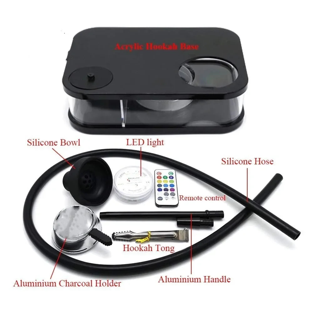Book Box Hookah Set with Chicha Tobacco Bowl & Cigarette Holder & LED Light - My Perfect Hookah
