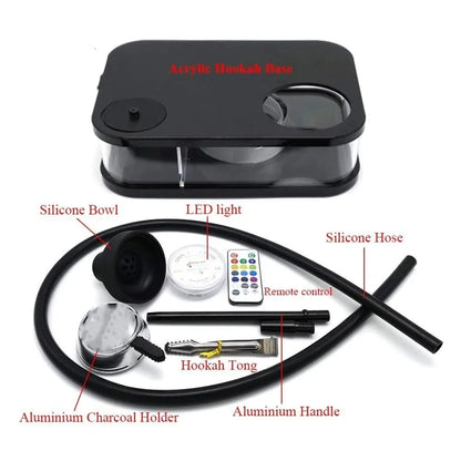 Book Box Hookah Set with Chicha Tobacco Bowl & Cigarette Holder & LED Light - My Perfect Hookah
