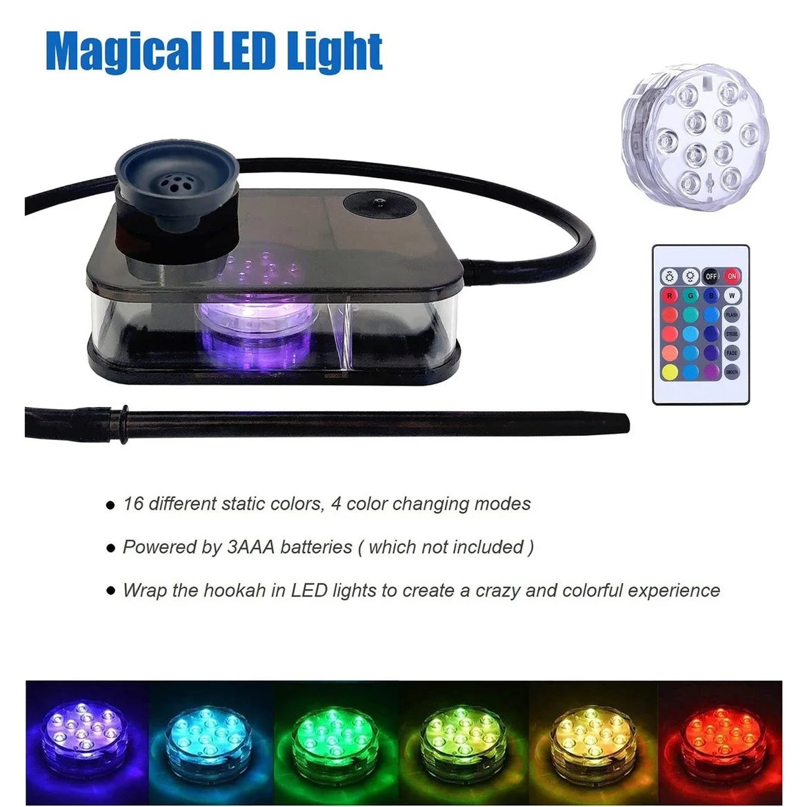 Book Box Hookah Set with Chicha Tobacco Bowl & Cigarette Holder & LED Light - My Perfect Hookah